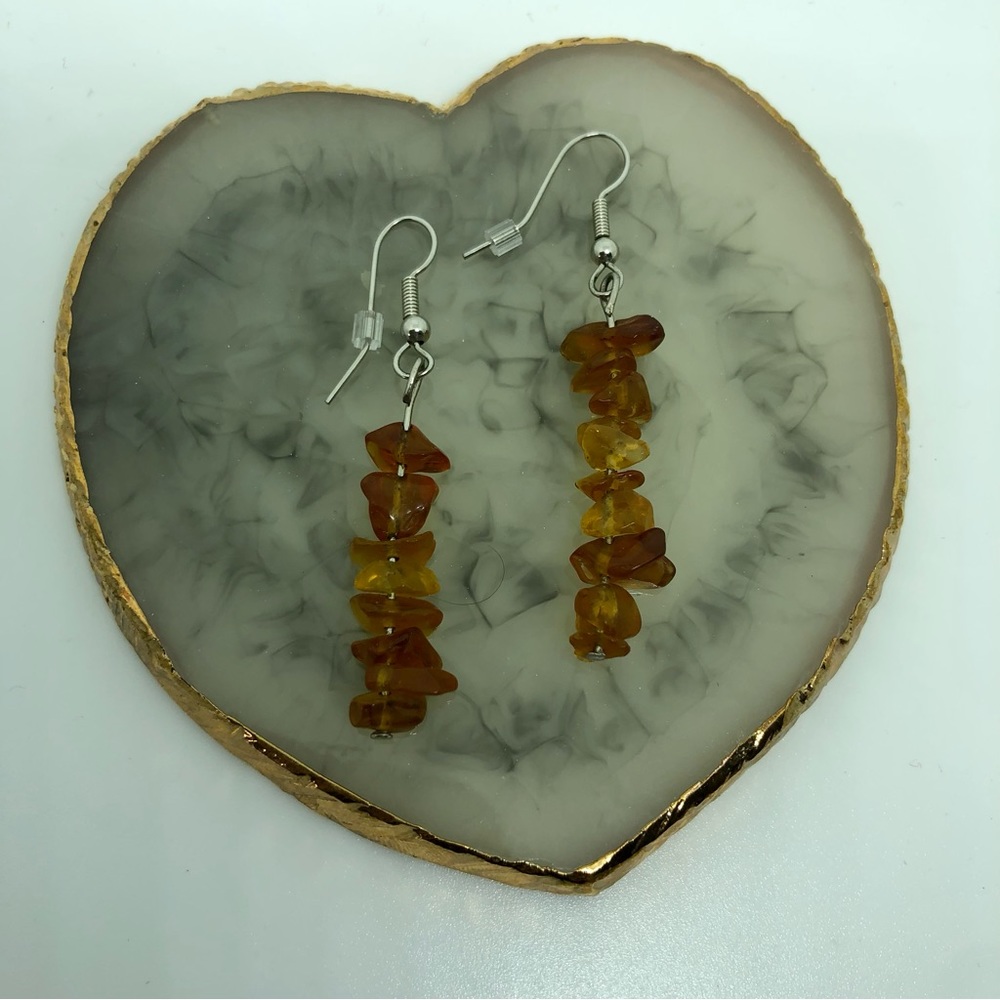 Rock dangle silver earrings